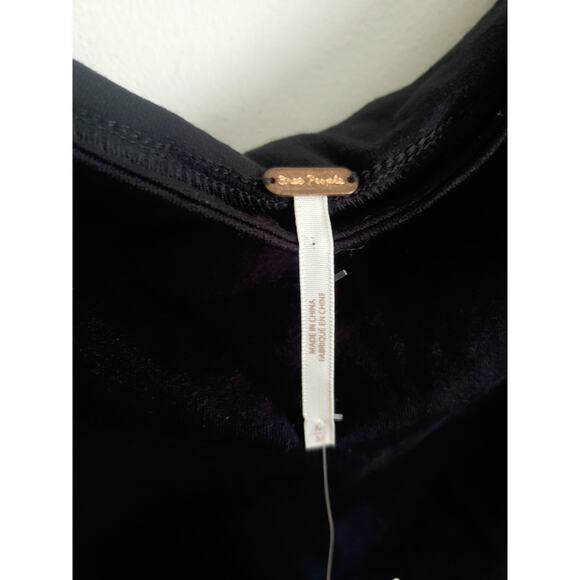 Free People Rock With It Puff Sleeve Embroidered Top Black Size Medium - Picture 9 of 10